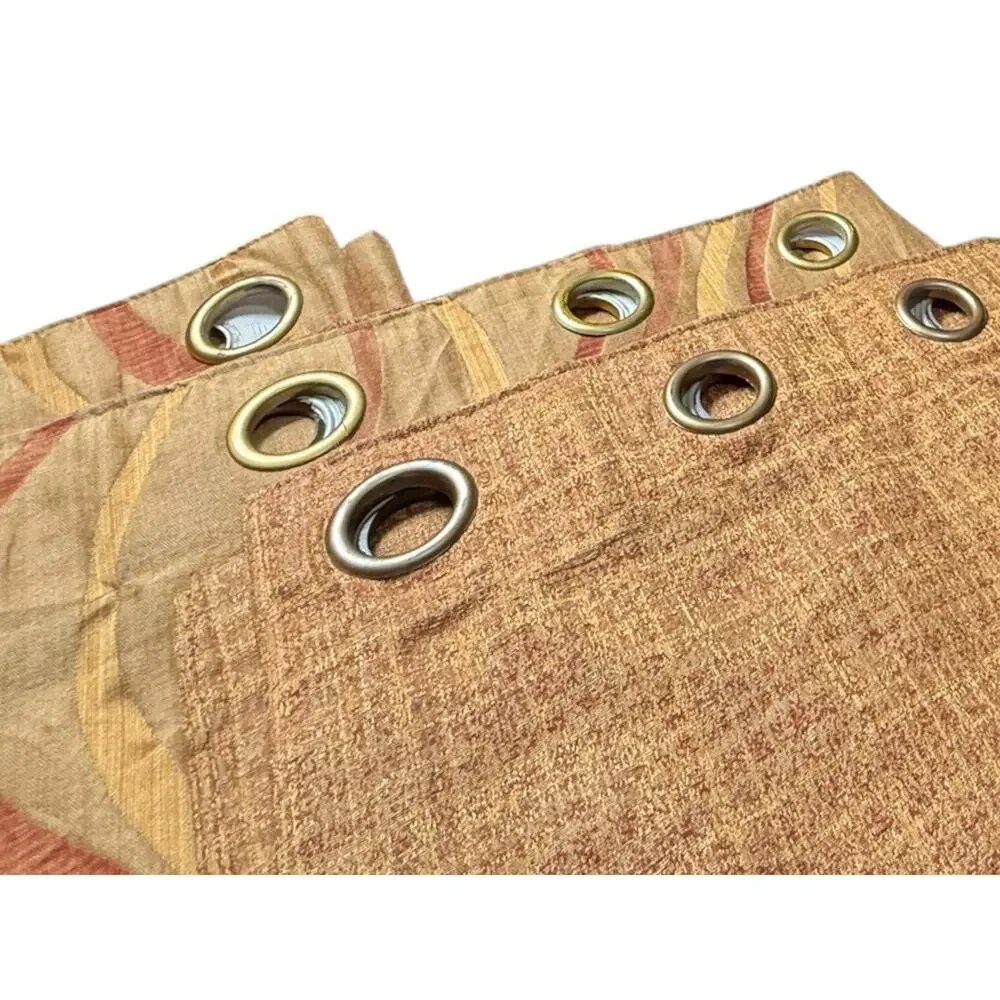 Set of 4 Orange Curtains Panels Drapes 88 Long 2 Styles Grommets Damaged